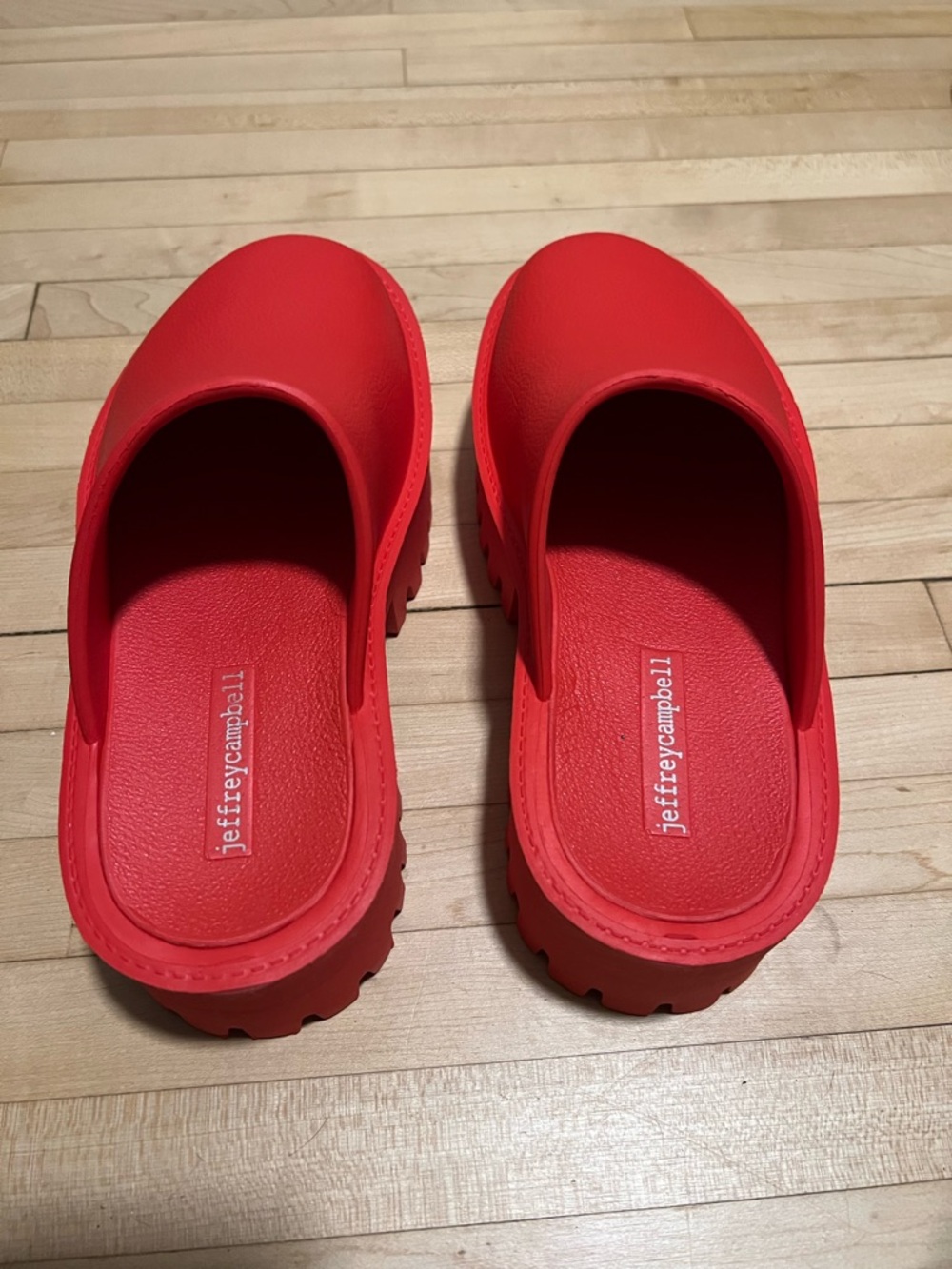 Jeffrey Campbell Red Platform Clog Mules - Picture 3 of 4